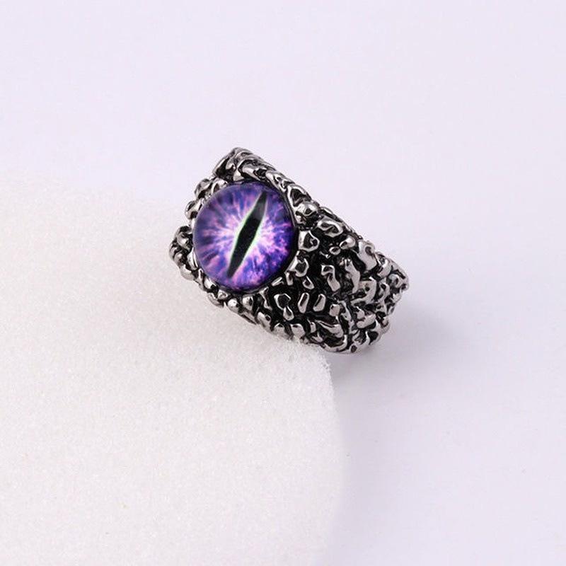 

Creative Evil Eye Rings For Men Women Personality Male Punk Yellow Ring Jewelry Men s Bar Night Club Hip Hop Accessories Gifts resizable фіолетовий