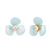 Enamel Flower Earrings for Women, Cubic Zirconia Studs Blossom Plumeria Earrings, Stainless Steel Floral Ear Jewelry