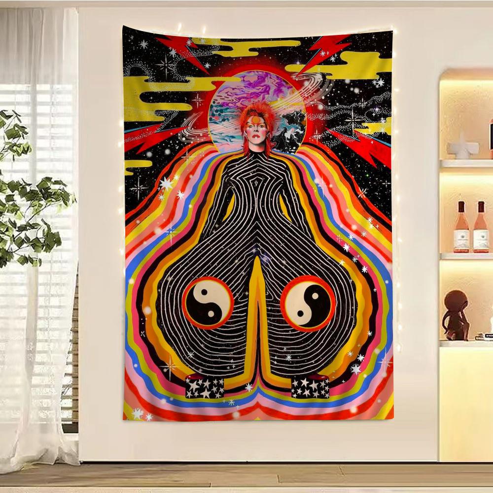 Britischer Rocksänger David B-Bowie Wandteppich Anime Wandteppich Hängend Tarot Hippie Wandteppiche Schlafsaal Wandbehang