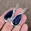 Blue Topaz Gemstone Handmade 925 Sterling Silver Jewelry Earring 2.13" KKG-616