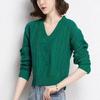 V-neck Sweater Short High Waisted Knit Sweater for Women's Trend Short Inner Pullover Sweater Solid Color Casual Knit Sweater Spring and Autumn Top