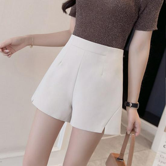 Pantaloni scurți negri cu talie înaltă și croi larg pentru femei - ținute slim, casual și versatile de primăvară/vară