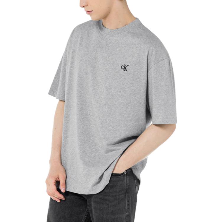 Calvin Klein Cotton Loose Fit Crew Neck Short Sleeve T-Shirt Men tops Gray CK-40HM229