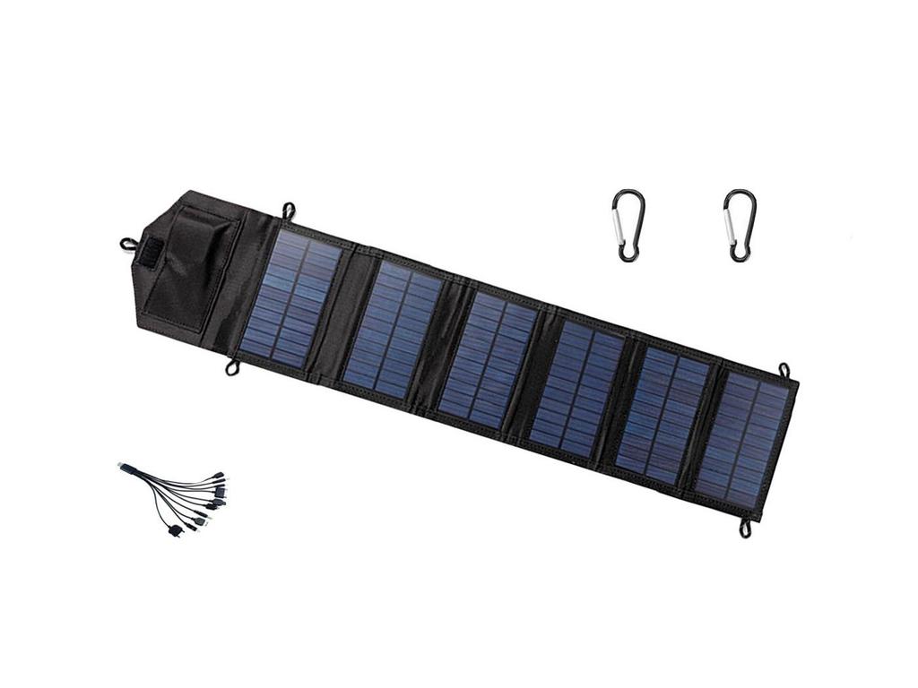 30W Portable Folding Solar Panel with 5V USB for Outdoor Camping