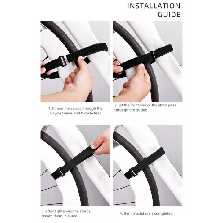Bicycles Frame Wheel Fixed Strap Nylon Bike Tire Fastener Adjustable Bicycles Stabiliser Strap Easy Installation