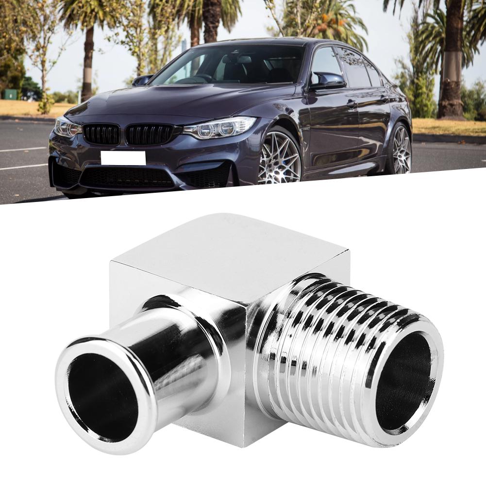 Aluminum Alloy Heater Hose Fitting 90 Degree Connector 1/2in NPT To 5/8in Hose Barb