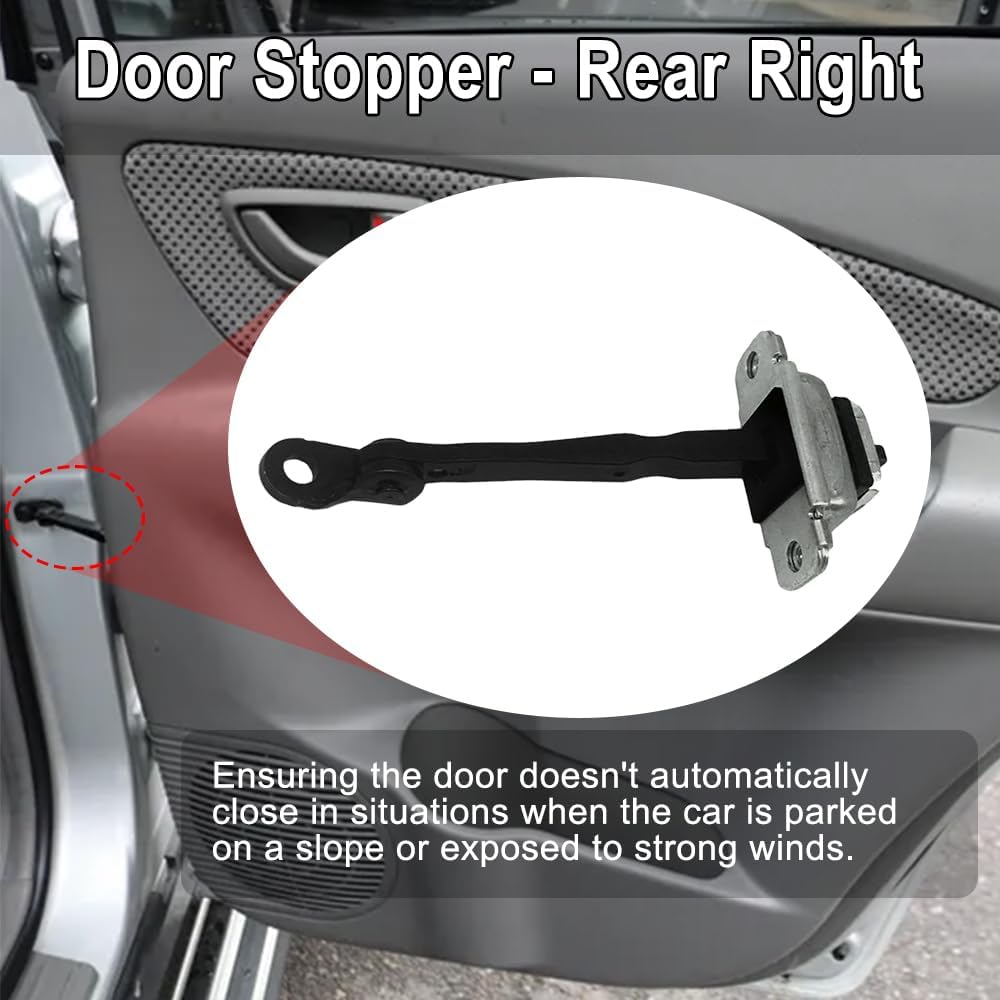 OE Replace: 79490-2E000 Rear Passenger Side, Rear Door Check Stop Strap Door Check, 2005-2014 Compatible with Hyundai Tucson - Rear Right