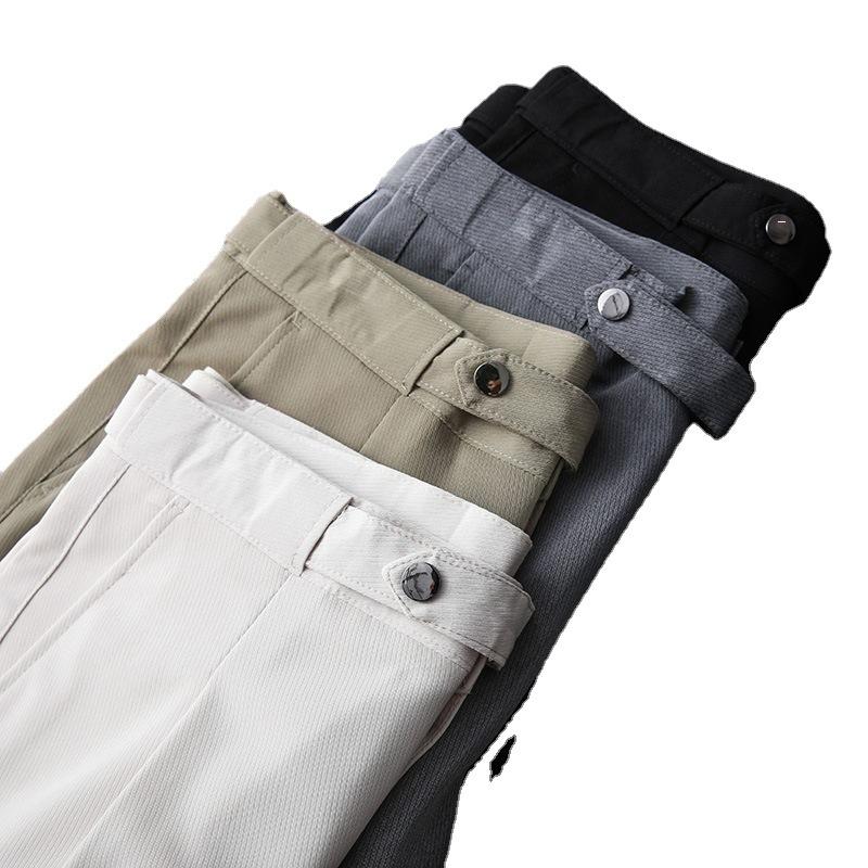 Autumn men's casual pants nine-point small trousers elastic slim-fitting small straight trousers men's and young men's business trousers