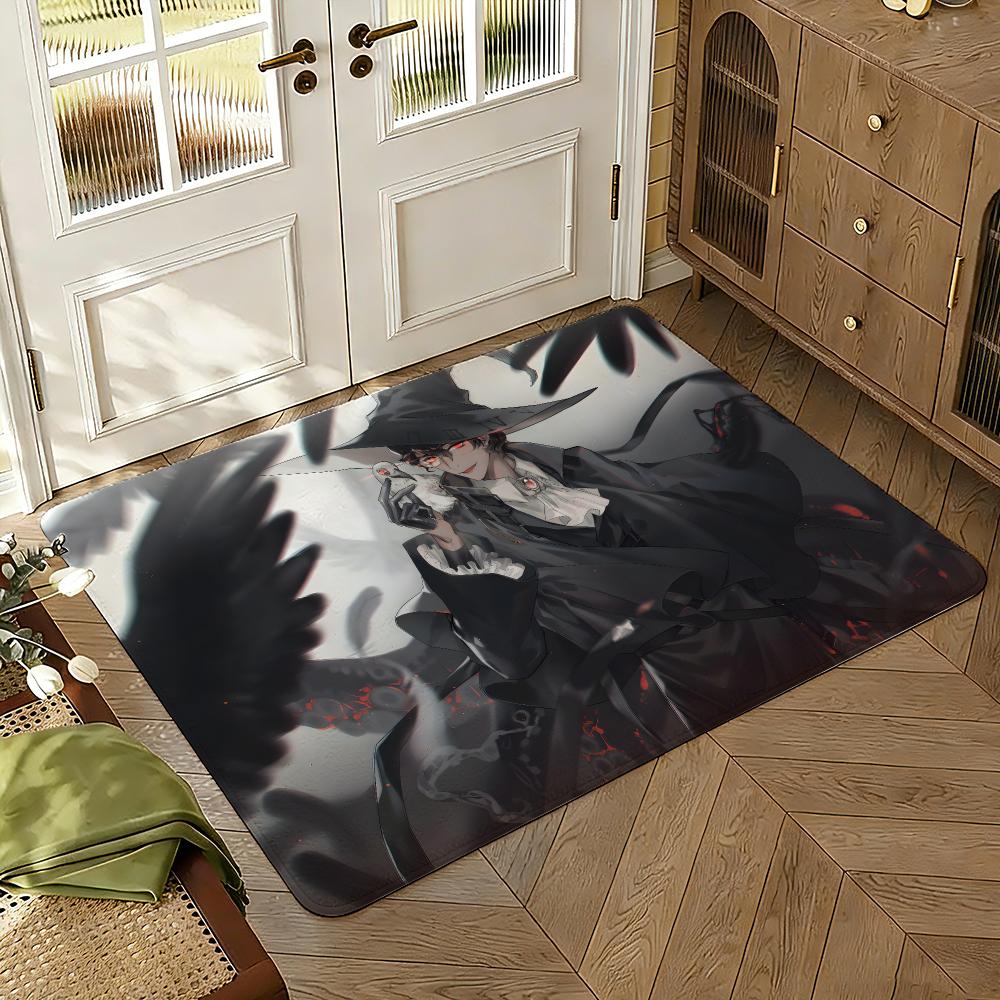 Lord Of M-Mysteries Fußmatte Weich Verdickt Saugfähig Rutschfest Schlafzimmer Wohnzimmer Türvorleger Heimdekoration Flanell Teppiche 40x60cm black