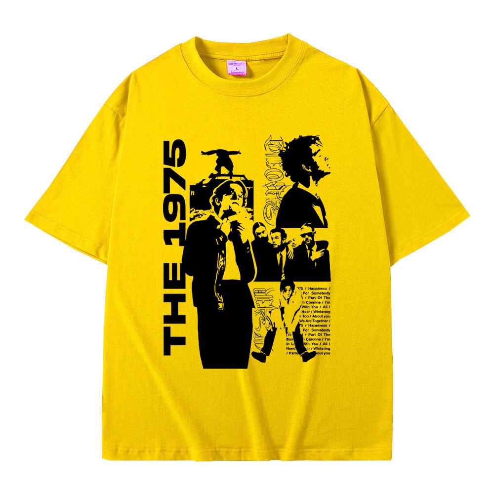 Rocková kapela The 1975 Being Funny in A Foreign Language Potisk Tričko Matty Healy Grafická Trička Indie Alternativní Módní Tričko