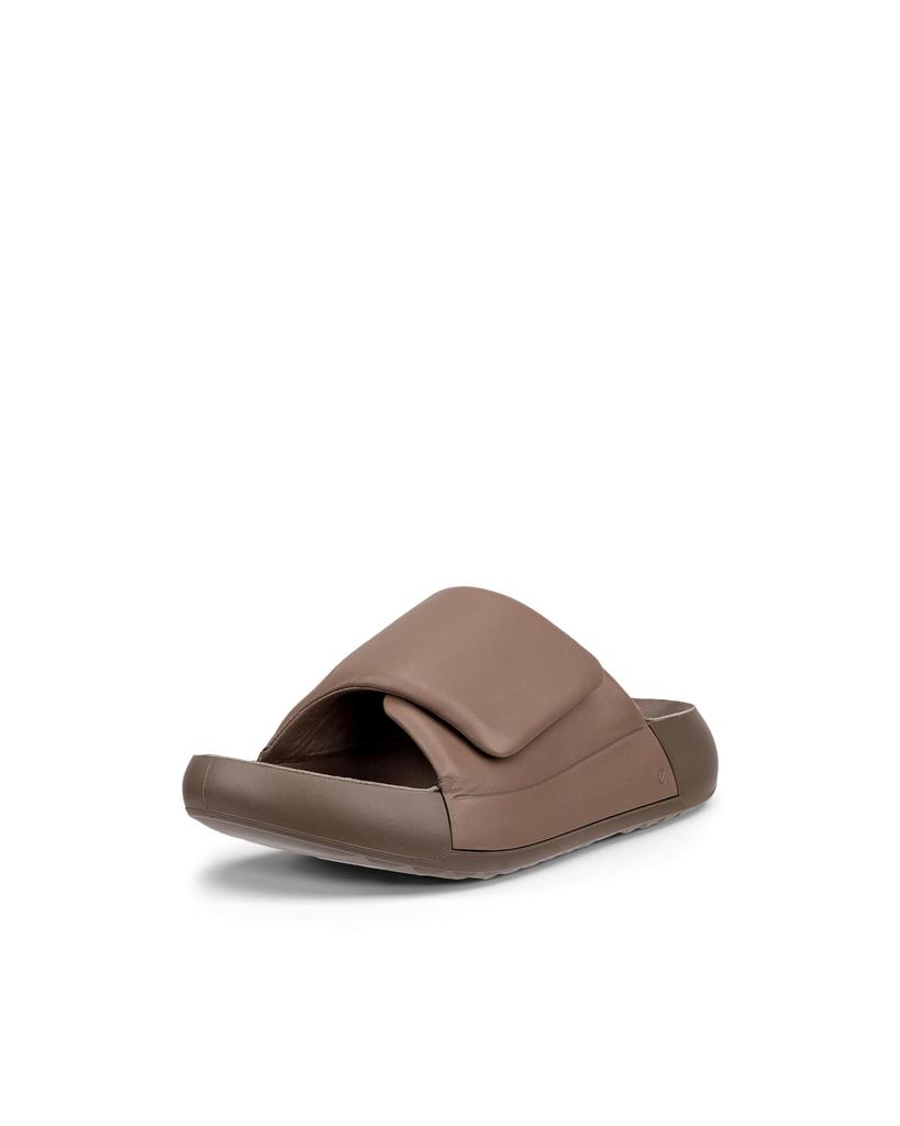 ECCO Cosmo PF Damen Puffy Puff Sandalen aus echtem Leder, 20668301674, Taupe, Größe 24,5 cm, 3E