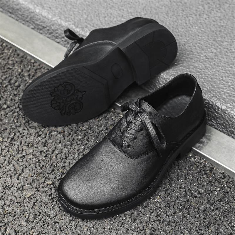Leather shoes summer British business dress high sense casual derby shoes black men's shoes low-top shoes 56789-J