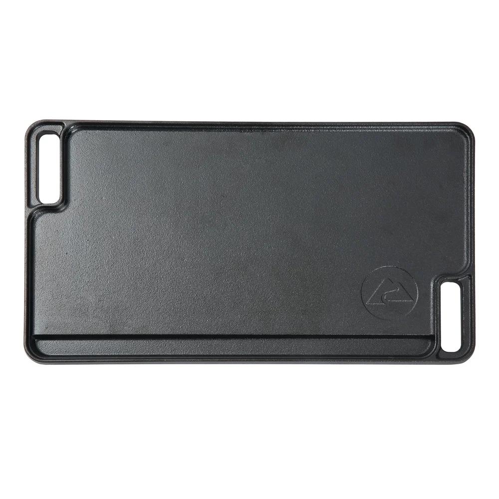 16 Inch Pre-Seasoned Cast Iron Grill Griddle Pan Nonstick Dual Use Reversible Cooking Surface Campfire Outdoor Indoor Heavy Duty