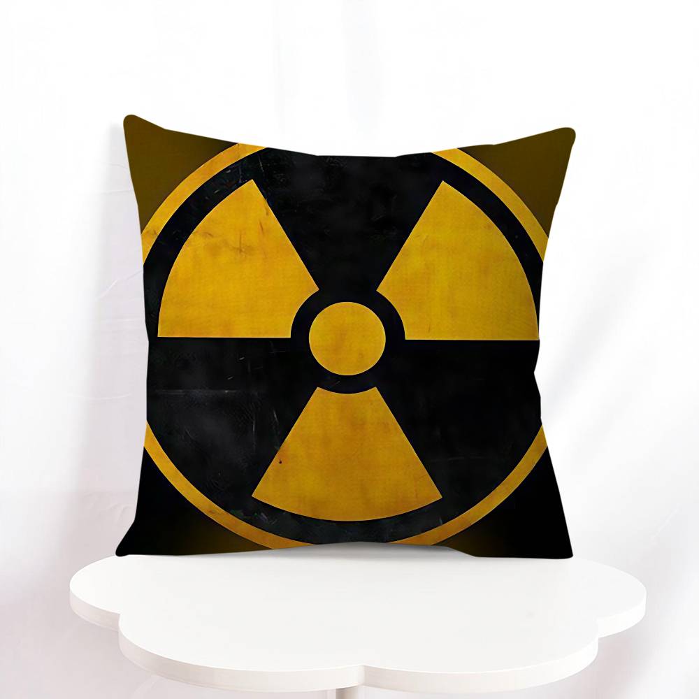 Creative Radiation Logo Cushion Cover Pillowcase Upholstery Sofa Throw Pillow Home Decor Pillowcas
