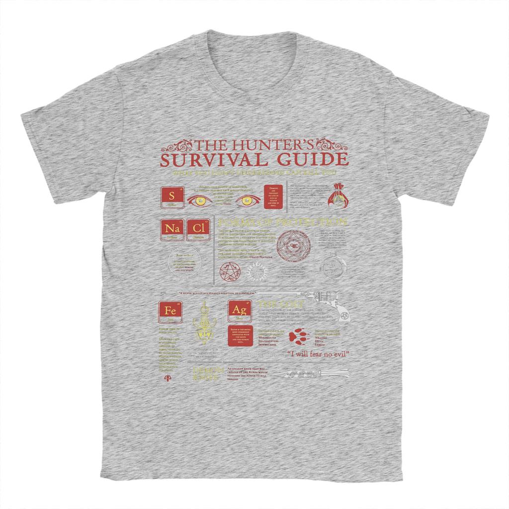 The Hunters Survival Guide T Shirts Pure Cotton Funny T-Shirts Round Collar Supernatural Tees Short Sleeve Tops New Arrival