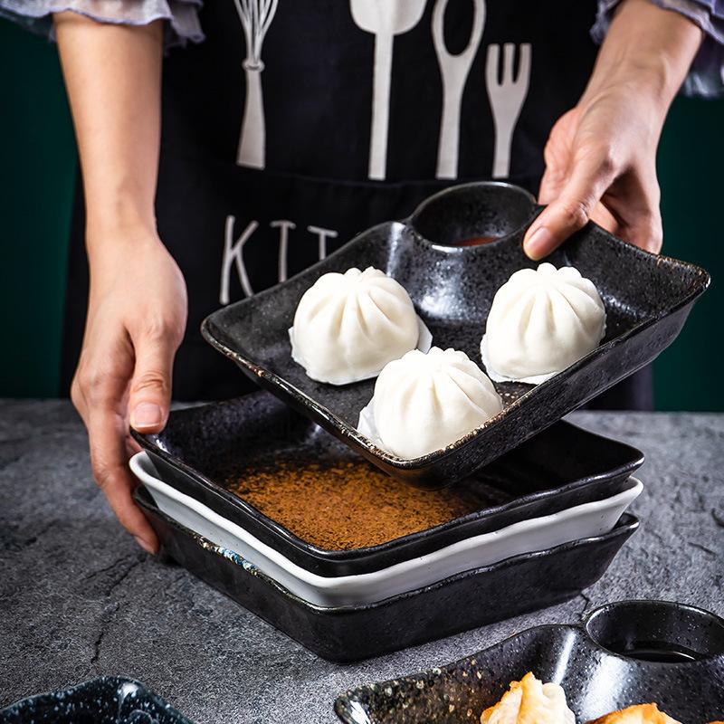 7palcový japonský sushi talíř s mřížkou na omáčku talíř na studené pokrmy talíř na svačinu Domácí retro talíř na knedlíčky a svačinu Mřížkový talíř na sashimi