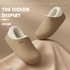Unisex Waterproof Non-Slip Plush Indoor Cotton Slippers - Warm Full Coverage for Autumn/Winter.