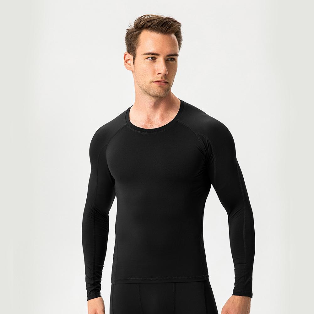 Shirt Men'S Fashionable Slim Fit Solid Color Long Sleeved Business Cotton And Linen Men'S Casual Sports Fitness Base Clothes Top