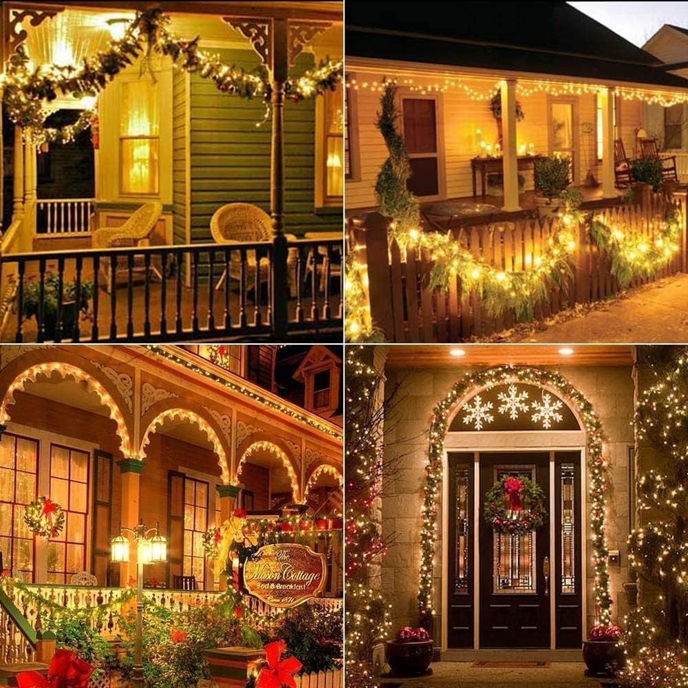 Joomer Solar Fairy Lights, 2-Pack Total 80FT 240LED Lights, Warm White | Copper Wire, Solar String Light Waterproof 8 Lighting Modes for Patio Fence