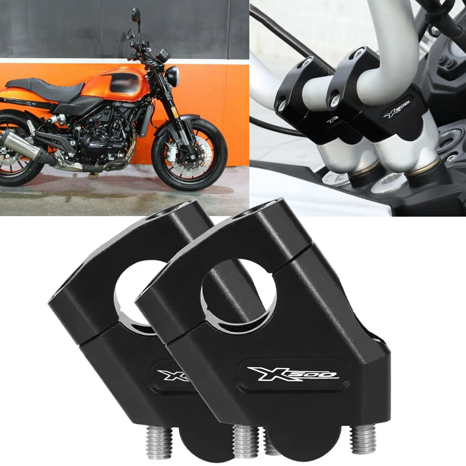 

HUANGCJCJ FOR X500 x500 22mm 28mm 2023 2024 Motorcycle Handlebar Higher Handlebar Clamp Riser чёрный