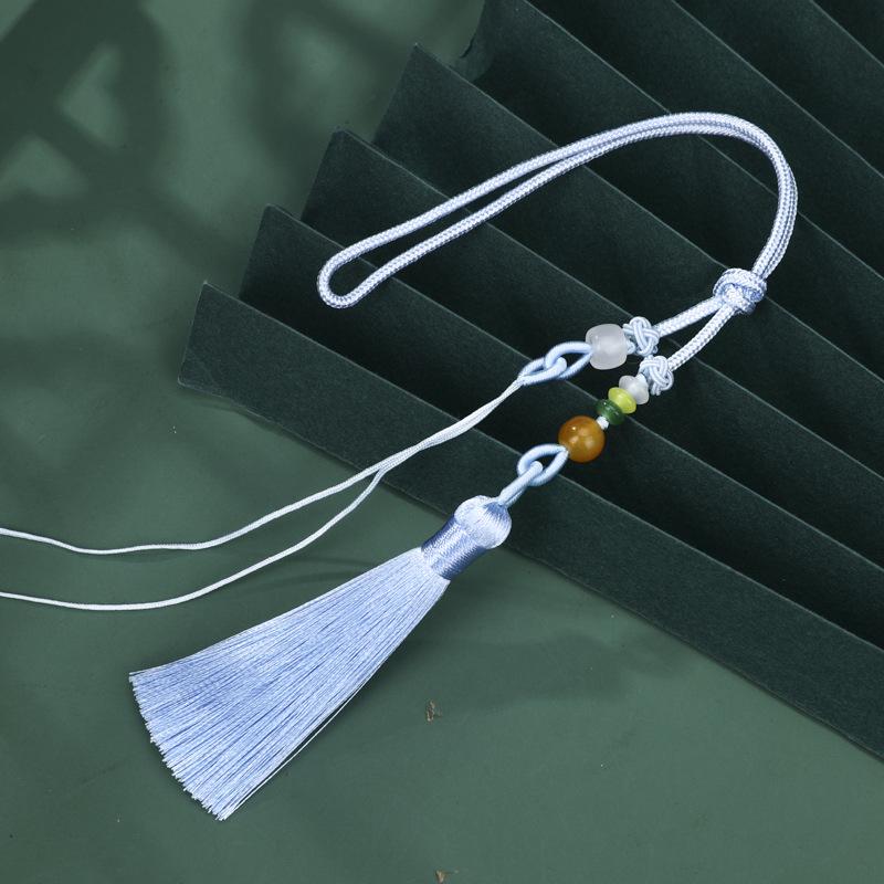 Exquisite Pearl and Jade Tassel Ornament with Pull Ring