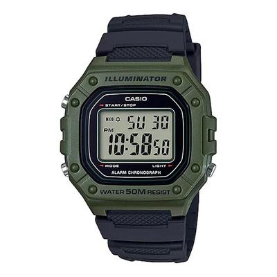 Standard Digital Watch W-218H-3AV Unisex Olive Green - Affordable Casio Overseas Model [Parallel Import]