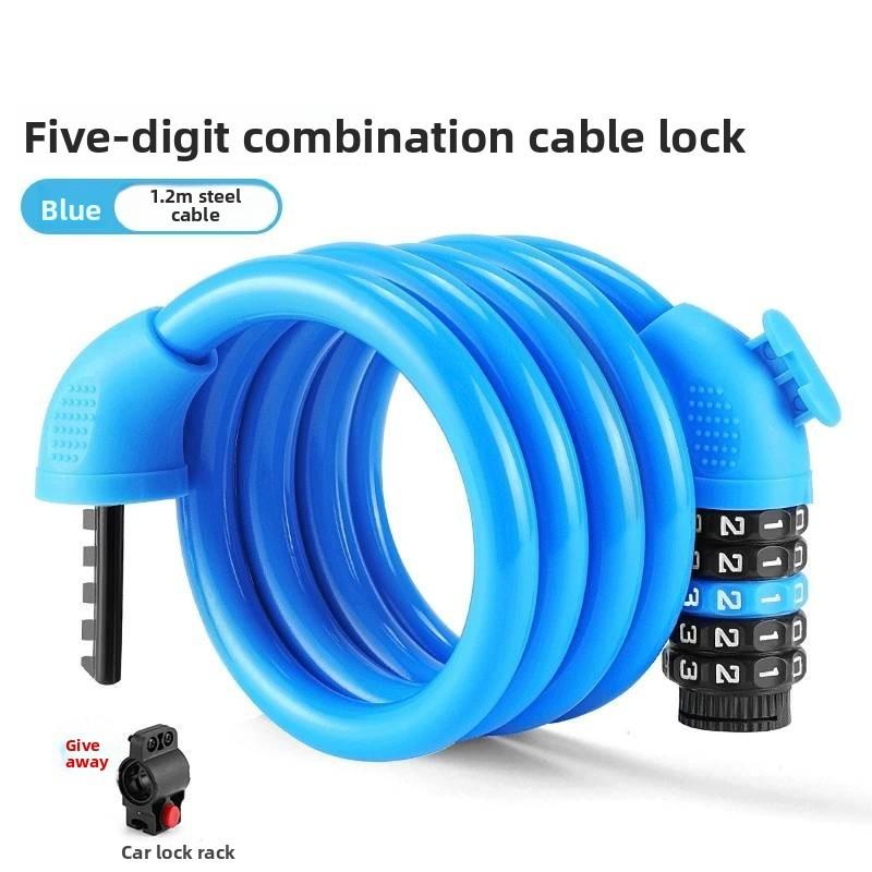 Bicycle Lock With Password Code Secure Steel Cable For Mountain Bike And City Commute