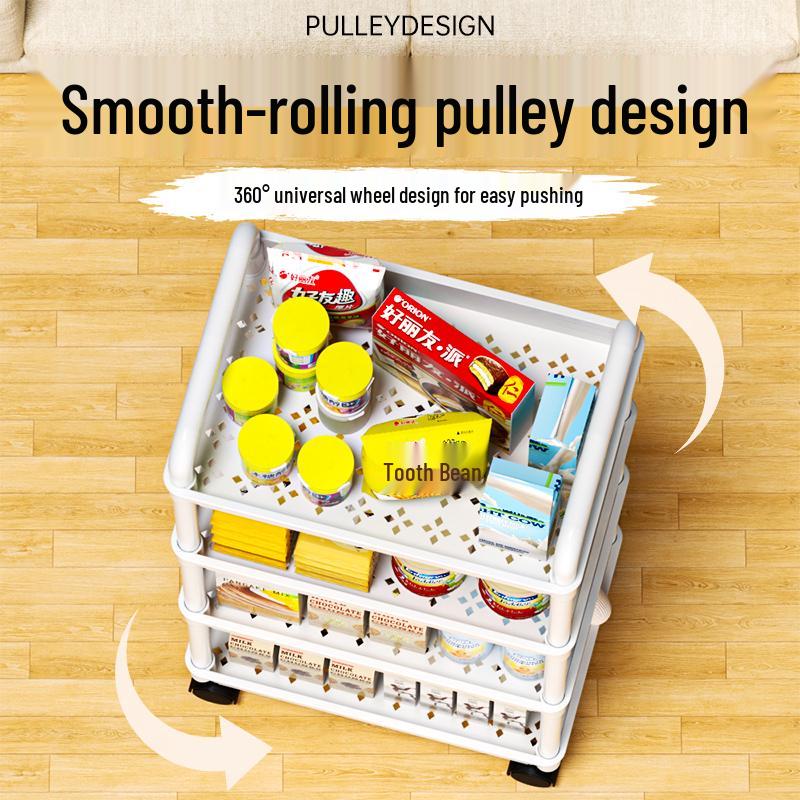 Compact Mobile Storage Rack for Kitchen, Bedroom, or Bathroom