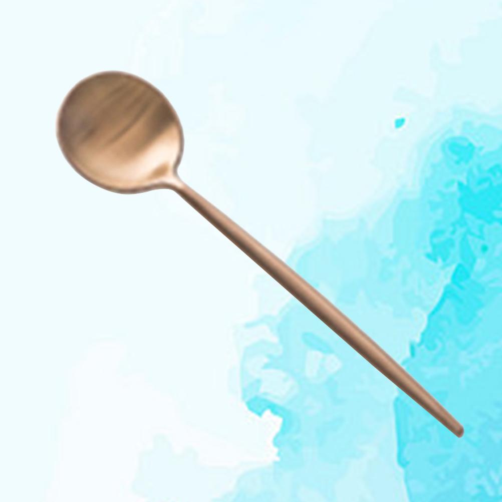 Stainless Steel Coffee Spoon Mini Round Polishing Espresso Spoon Antipasto Spoon for Coffee Dessert Cake (Rose Gold)
