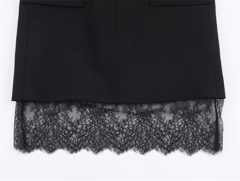 Autumn 2025 Lace Patchwork Suit Dress - European & American Style