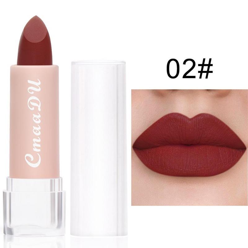 CmaaDu Lipstick 15 Colors Lip Gloss Matte Moisturizing Waterproof Lipstick