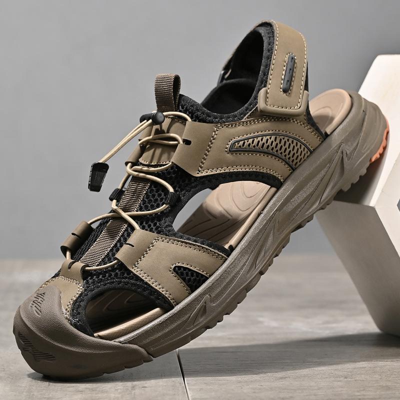 

Casual Breathable Hole Hole Men S Shoes Trendy Versatile Men S Sandals 38 хакі