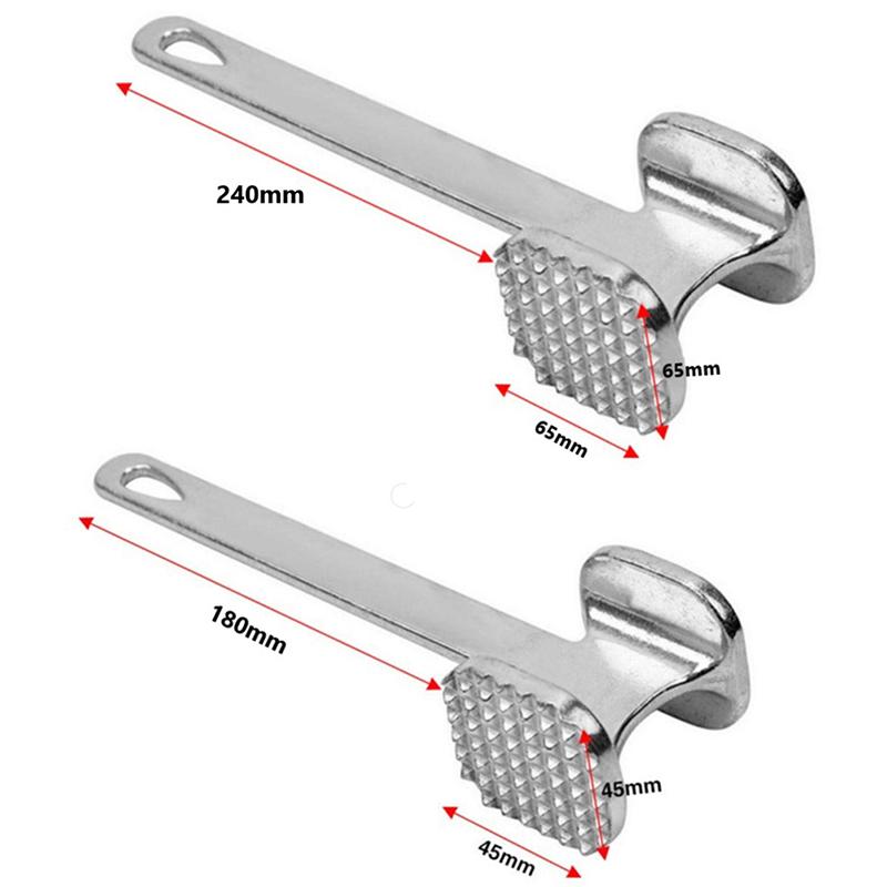 1Pcs Meat Tenderizer Hammer Two Sides Loose Meat Mallet Tool For Pounding Beef Steak Stainless Steel Meat Hammer Kitchen Tool