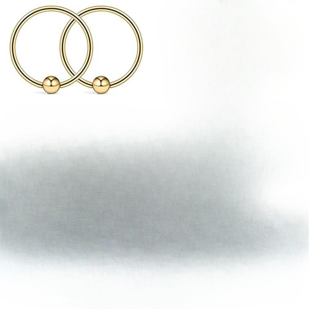 Stainless Steel Ball Hoop Earrings Nose Ring Nipple Ring Lip Stud Eyebrow Stud Navel Stud for Men Women Piercing Body Jewelry