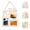 Family Art 3 in 1 Love  Rahmen Heart Shape Picture Holder Wooden Photo Frame