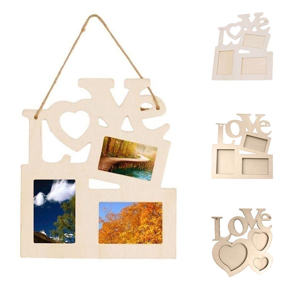 Fashion Art DIY Paint  Wooden Photo Frame Heart Shape Picture Holder Love  Rahmen
