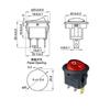 4/8Pcs KCD1 Automobile Round Power Switch Button 12V/220V 3Pin ON/OFF KCD1 Rocker Switch 16A 12V 4-color Led Light