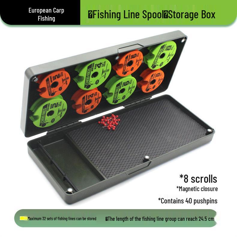 Carp Fishing Reel & Line Storage Box - Dead Leaf Rig Organizer & Accessories Holder for Bottom Fishing.