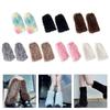 Rainbow Plush Leg Warmer for Trendy Party Costume Colorful Furry Fuzzy Boot Covers Leg Gaiters Footless Socks Streetwear