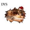 Mouse Hole Wall Decal 3D Christmas Sticker, Waterproof PVC Decal, Creative Festive Home Decoration Scene Easy Apply for Holiday Living Room