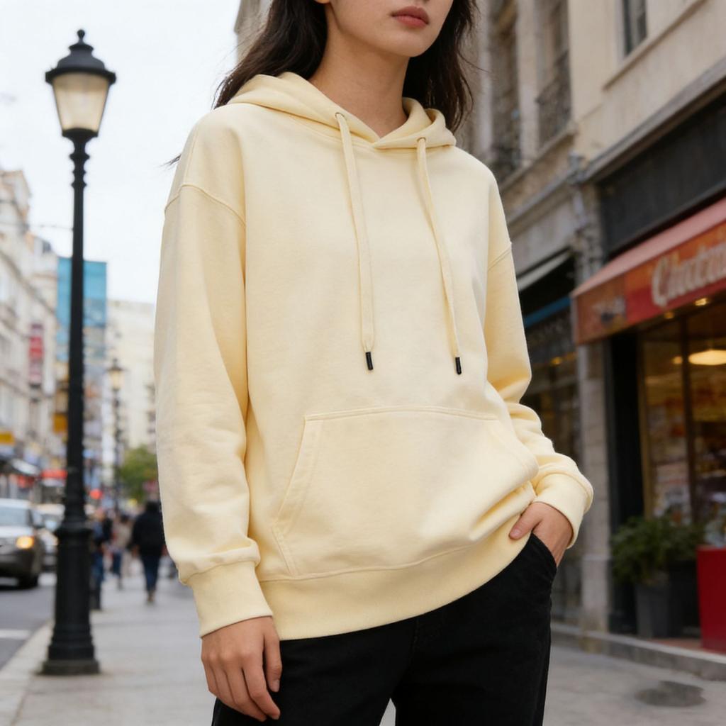 2025 autumn and winter new hooded sweater women's solid color college style loose casual velvet popular trendy brand Japanese and Korean style