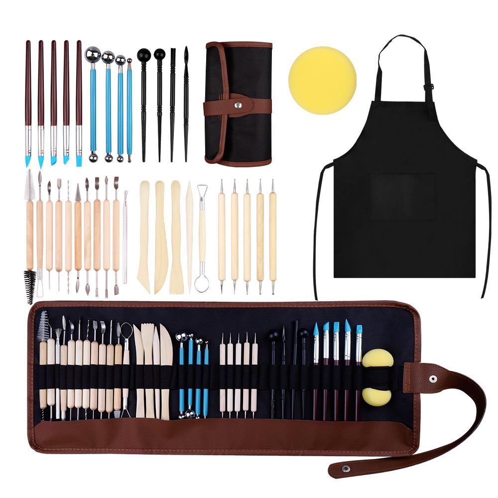 37-Piece Pottery Clay Tool Set - Includes Carving Knives & Stainless Steel Seven-Needle for Sculpture & Creativity