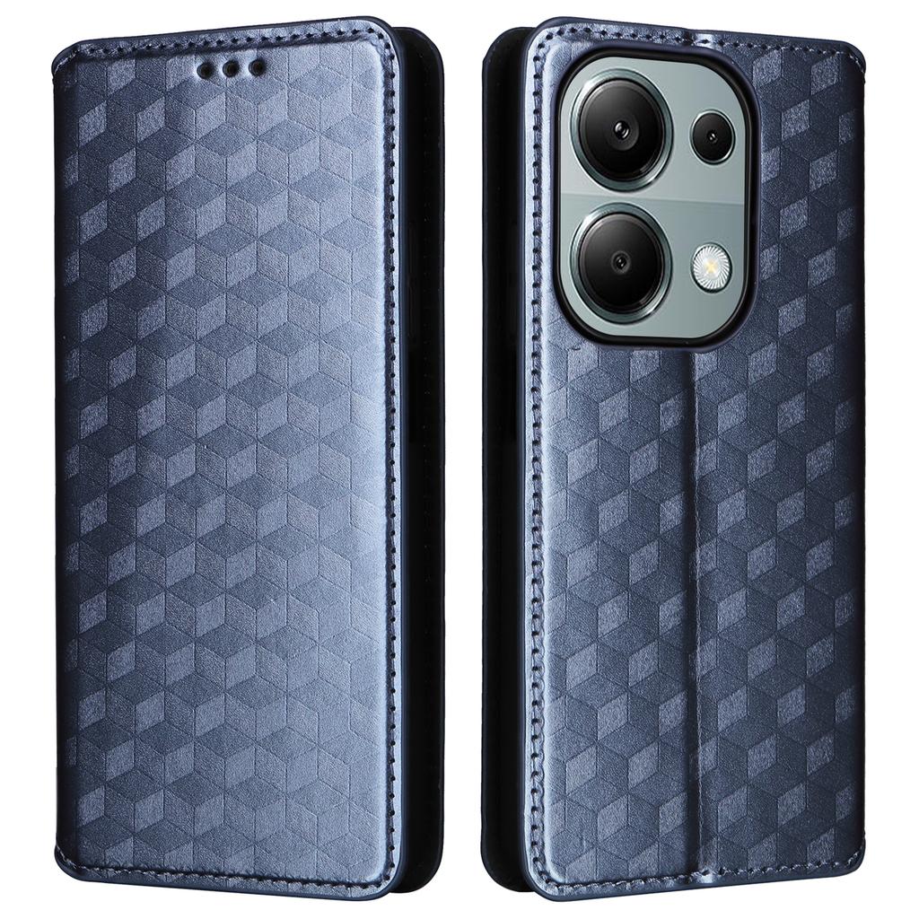 For Xiaomi Redmi Note 13 Pro 4G/Poco M6 Pro 4G/Note 14S 4G Case Rhombus Imprinted Stand View Phone Cover