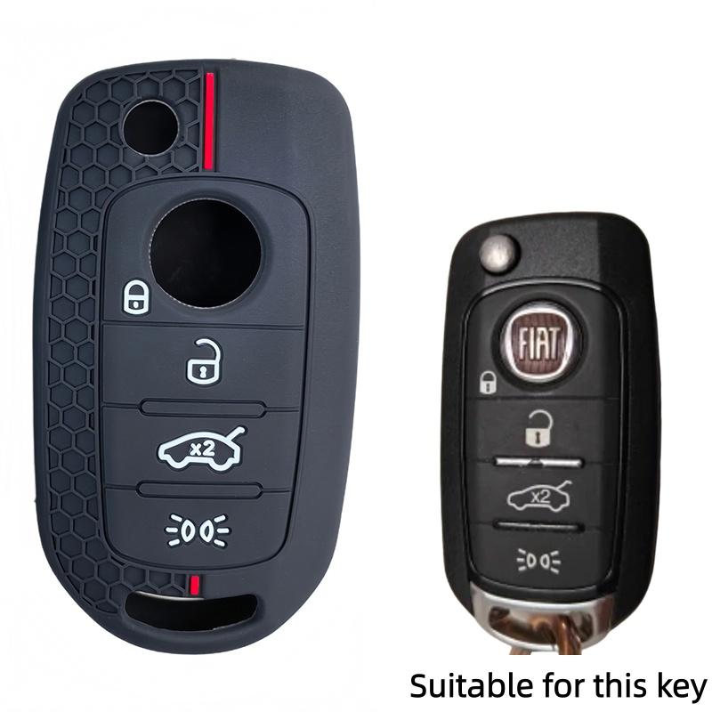 Silikon Schlüsselhülle Abdeckung Für Fiat Cronos Egea 500X Toro Tipo Für Dodge Neon Keyless Fernbedienung Schale Haut Schlüsselanhänger Halter Schutz