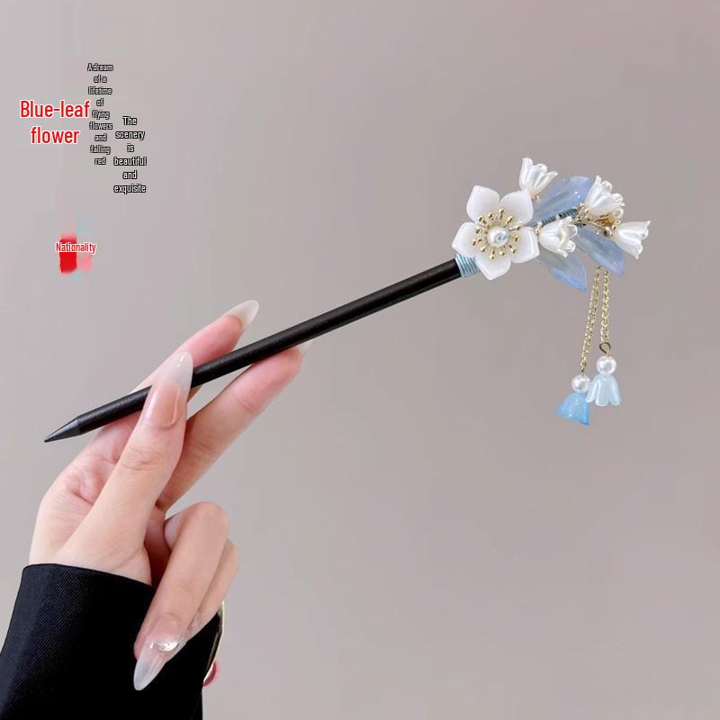 Ancient Chinese-Style Hanfu Hair Accessories: Elegant Updo Hairpins with Tassels for Women