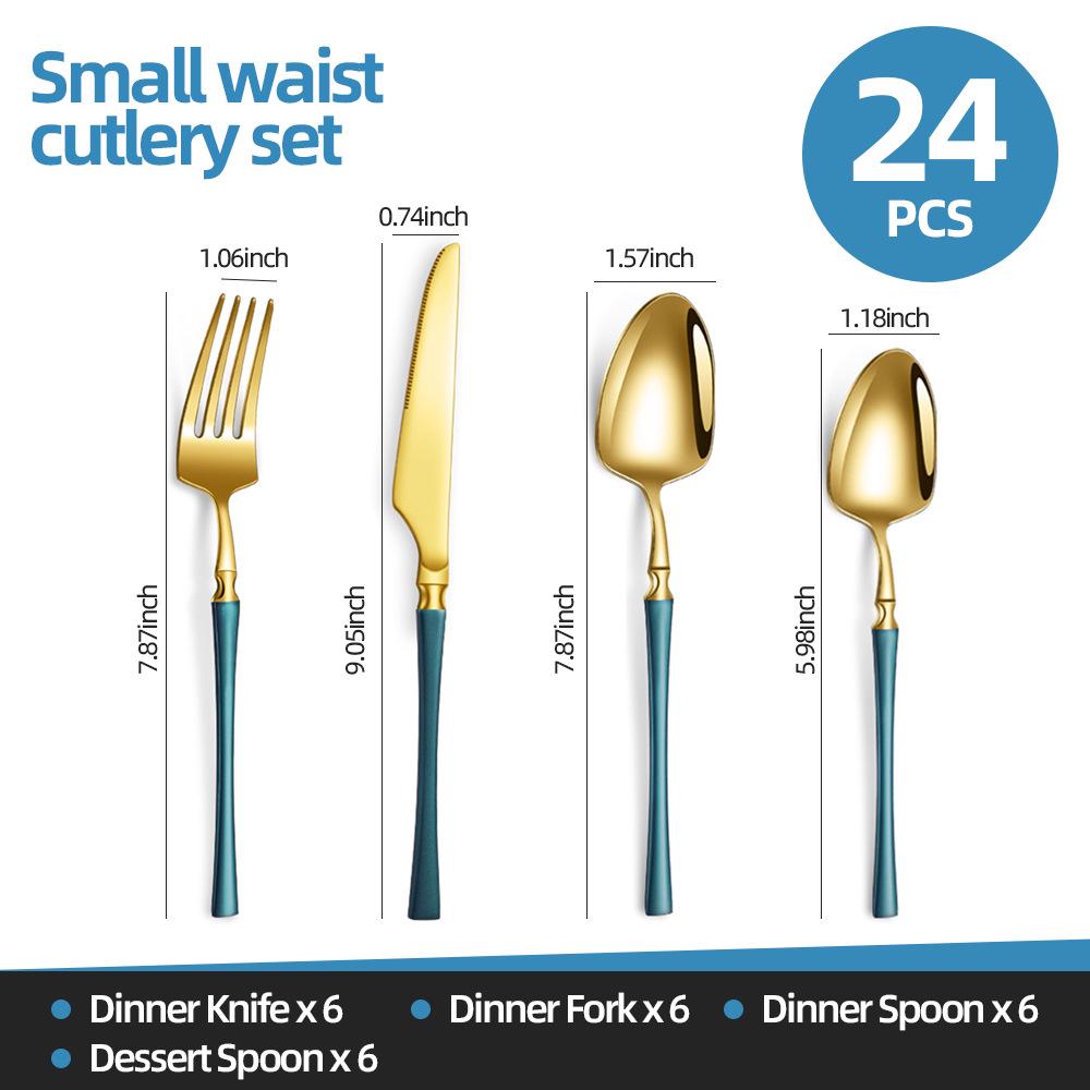 Nowoczesny Zestaw Sztućców ze Stali Nierdzewnej 2025: Kolekcja 24/30 sztuk noży, widelców i łyżek dla hoteli i restauracji zachodnich.