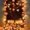Artificial Autumn Maple Leaves Pumpkin Garland LED Fairy String Light Christmas Thanksgiving Decoration DIY Halloween Party Home