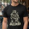 Jazz Bear T Shirt Saxophone Funny Music Lover Cool Vintage Musician Vintage Casual Stretched Versatile Breathable