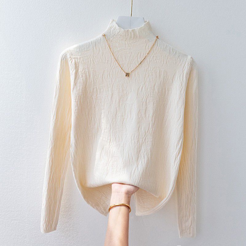 Undercoat for Women In Autumn and Winter Coat and Sweater Half High Neck Knitted Sweater Top