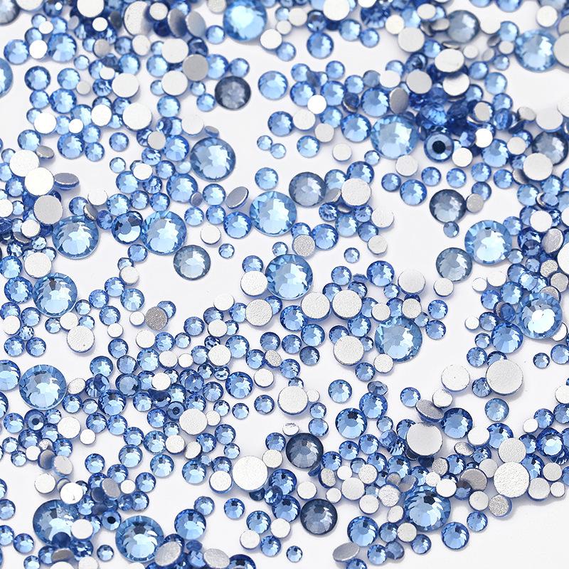 Nail Art Decorations: 1440 Mixed Crystal Glass Rhinestones, Colored Flat-Backed for DIY